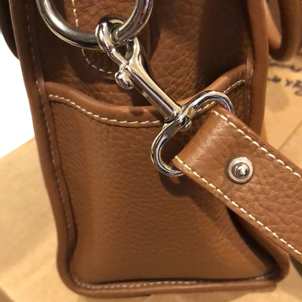 Vintage DOONEY BOURKE Brown Leather Messenger Laptop Shoulder Bag Briefcase